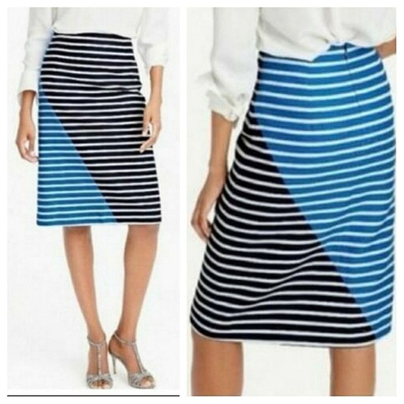 JCrew colorblock striped A-Line skirt - Picture 1 of 15